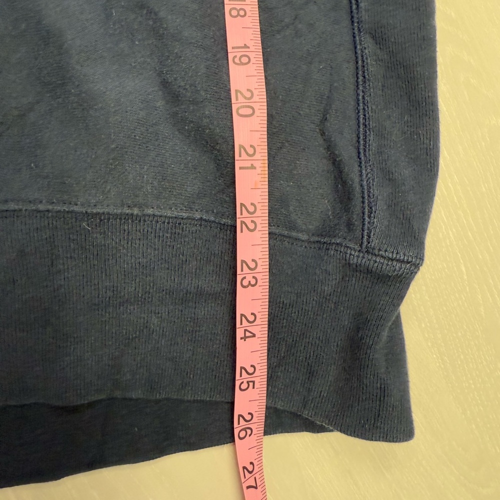 Champion M Reverse Weave Navy Blue Spellout Gold Crewneck Sweatshirt - Picture 7 of 7